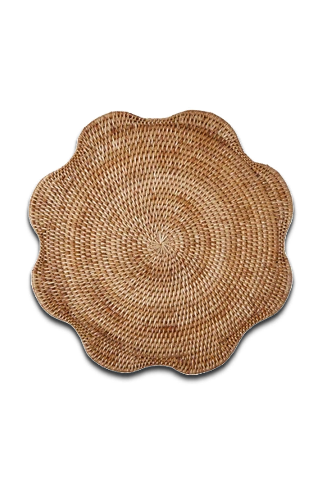 Scalloped Rattan Placemat, Natural