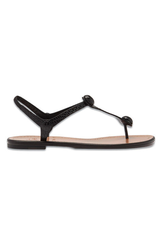 Planet Crocodile-effect Leather Sandals