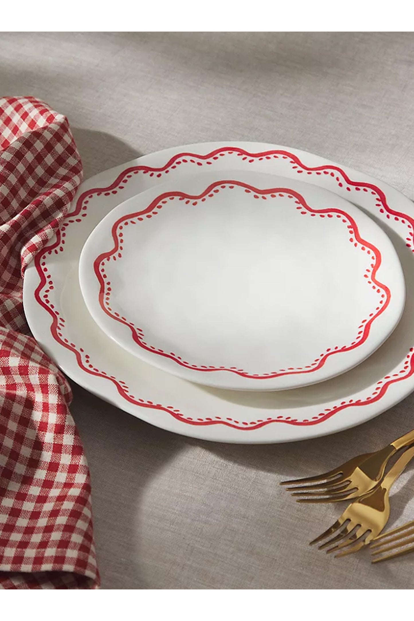 John Lewis Flora Fine China Side Plate, 20cm, Red