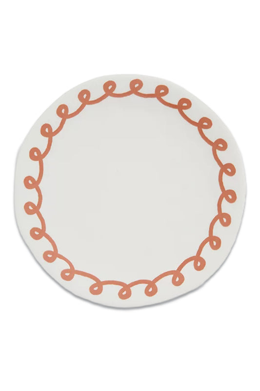 Flora Border Fine China Side Plate, 20cm, Rose/White