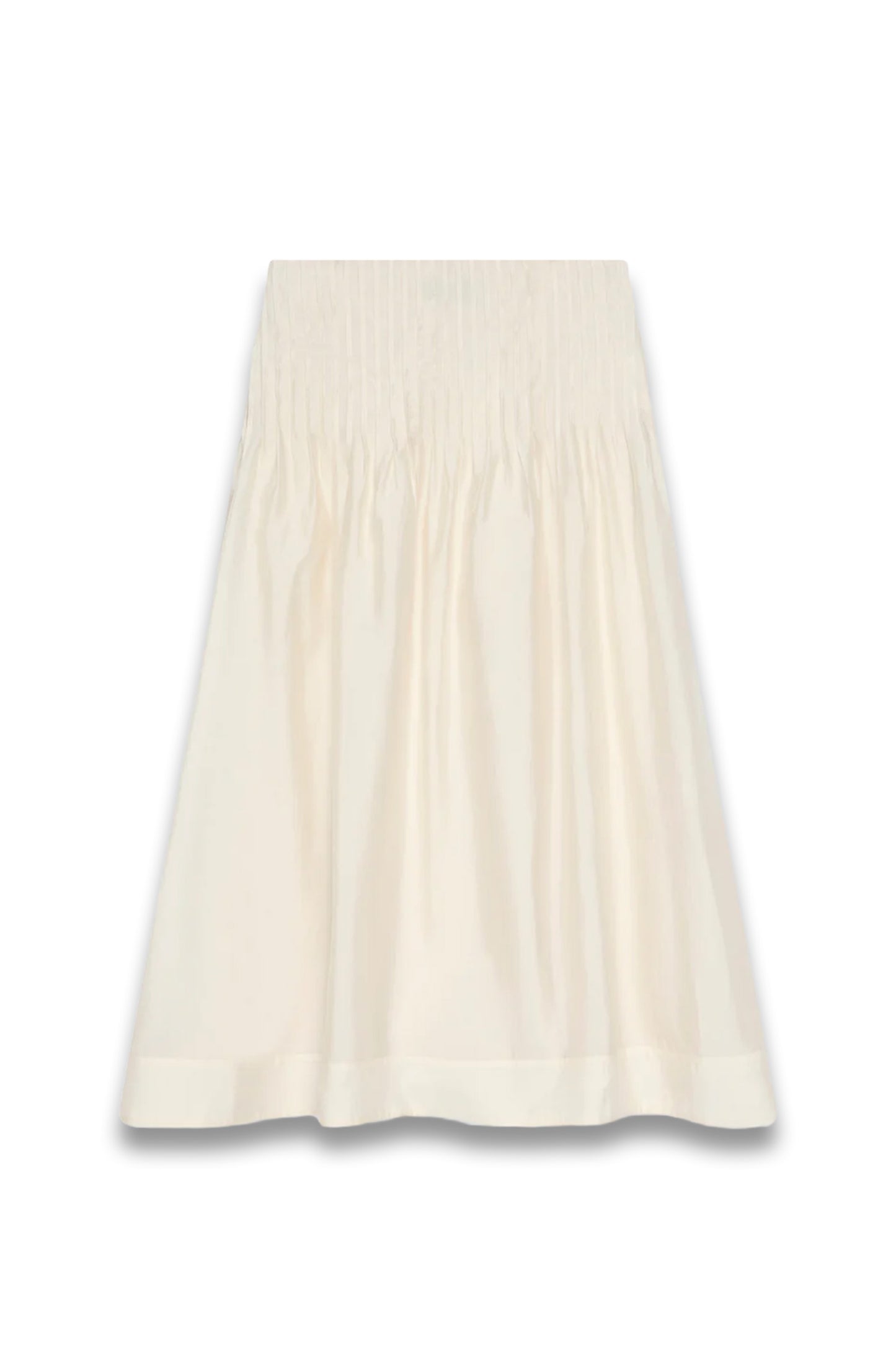 Cream Pintuck Maxi Skirt