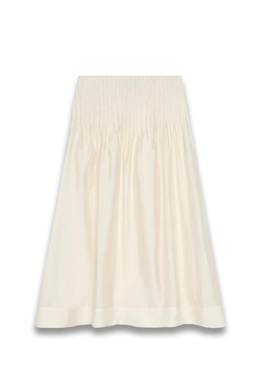 Cream Pintuck Maxi Skirt