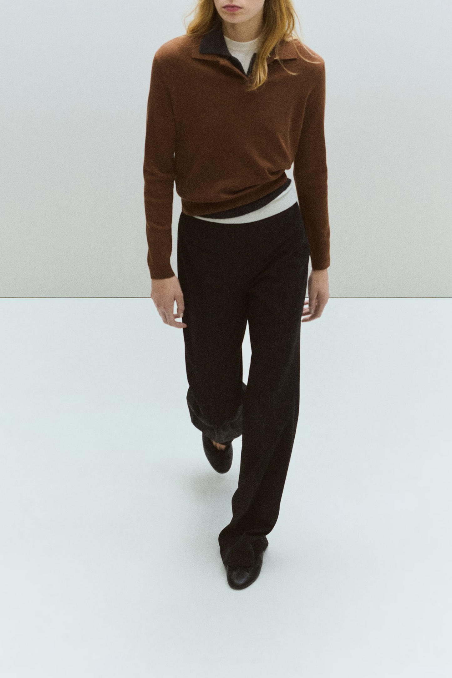 Polo-collar Wool Sweater