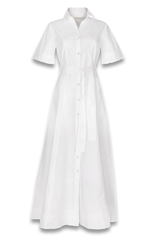 Bodhi - White Cotton Poplin Dress