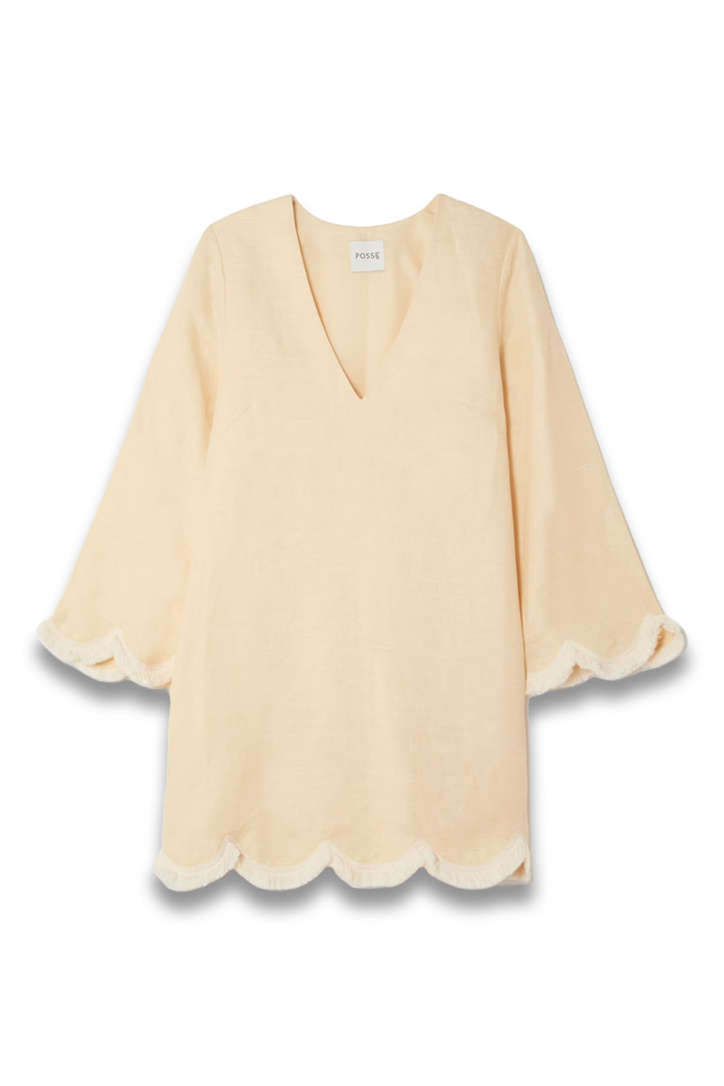Essie Fringed Linen Mini Dress