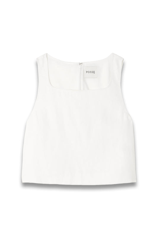 Val Cropped Linen Top