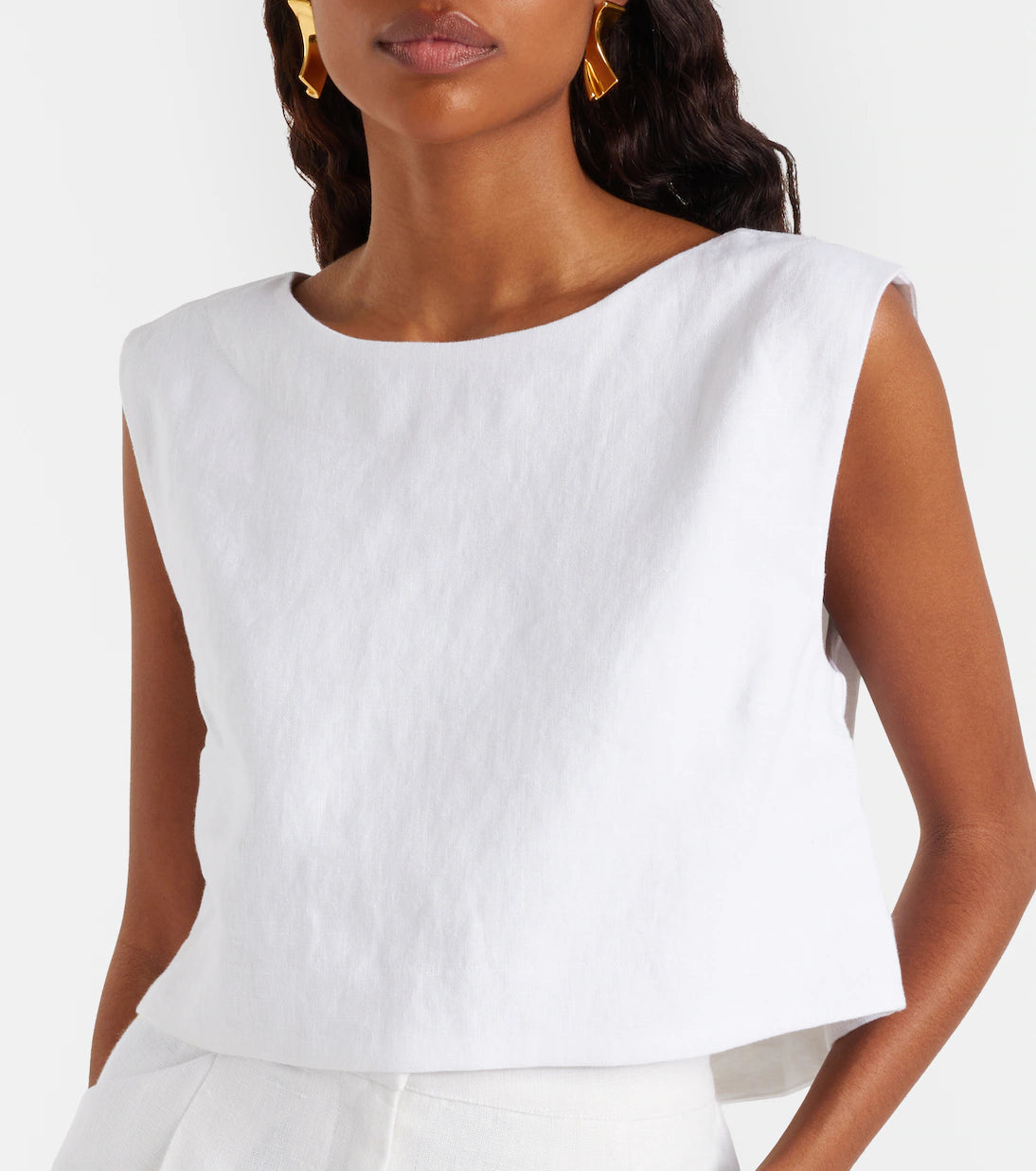 Martina Cropped Linen Top
