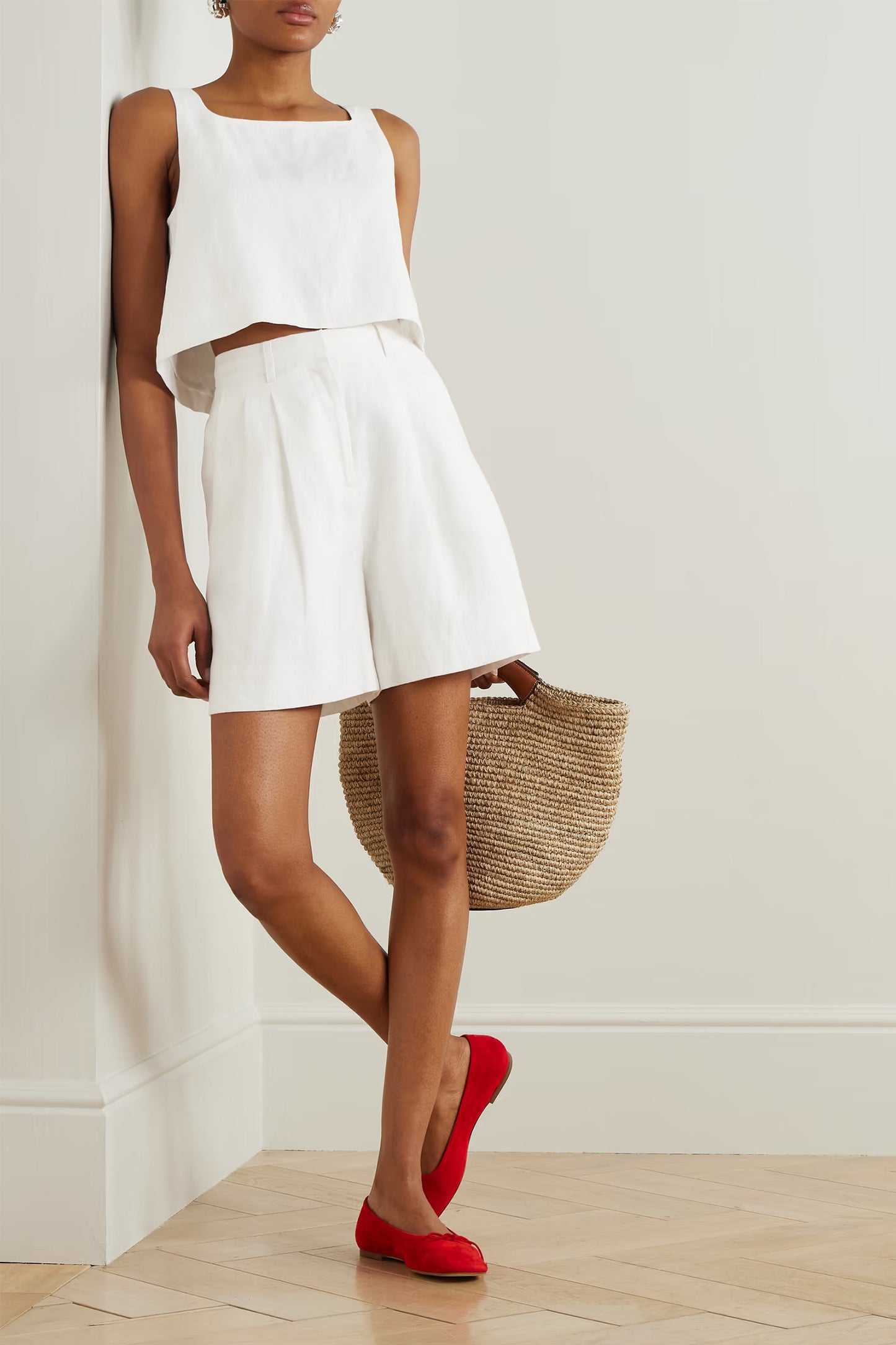 Val Cropped Linen Top