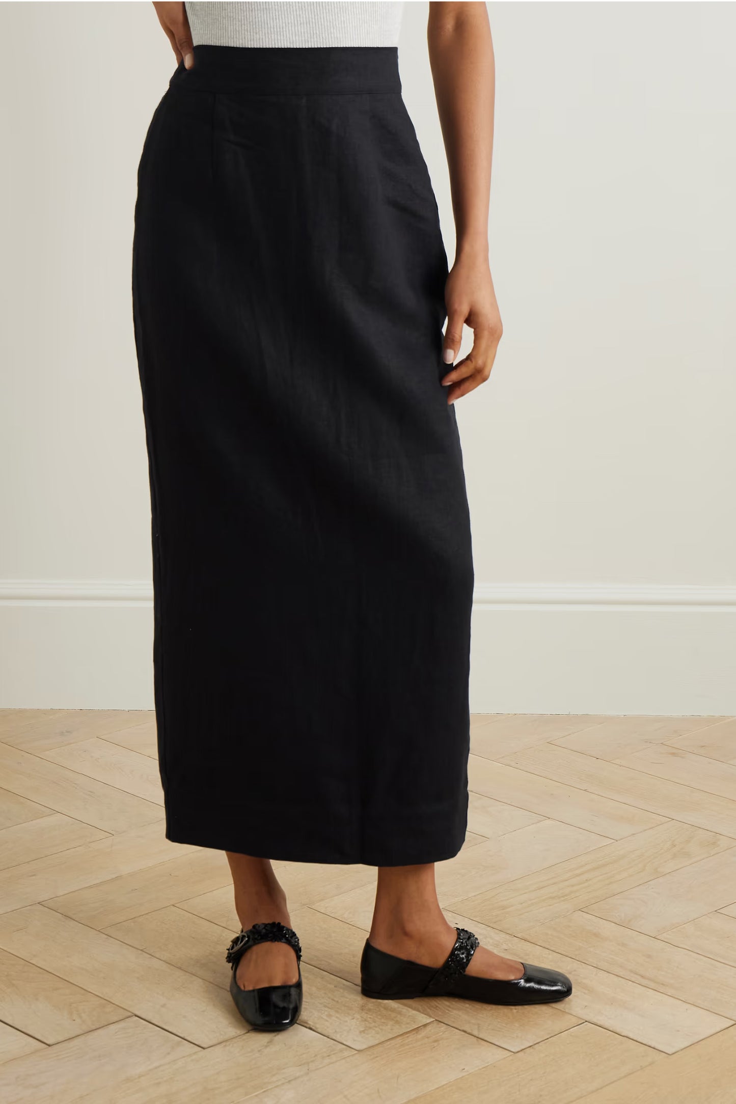 Emma Linen Midi Skirt