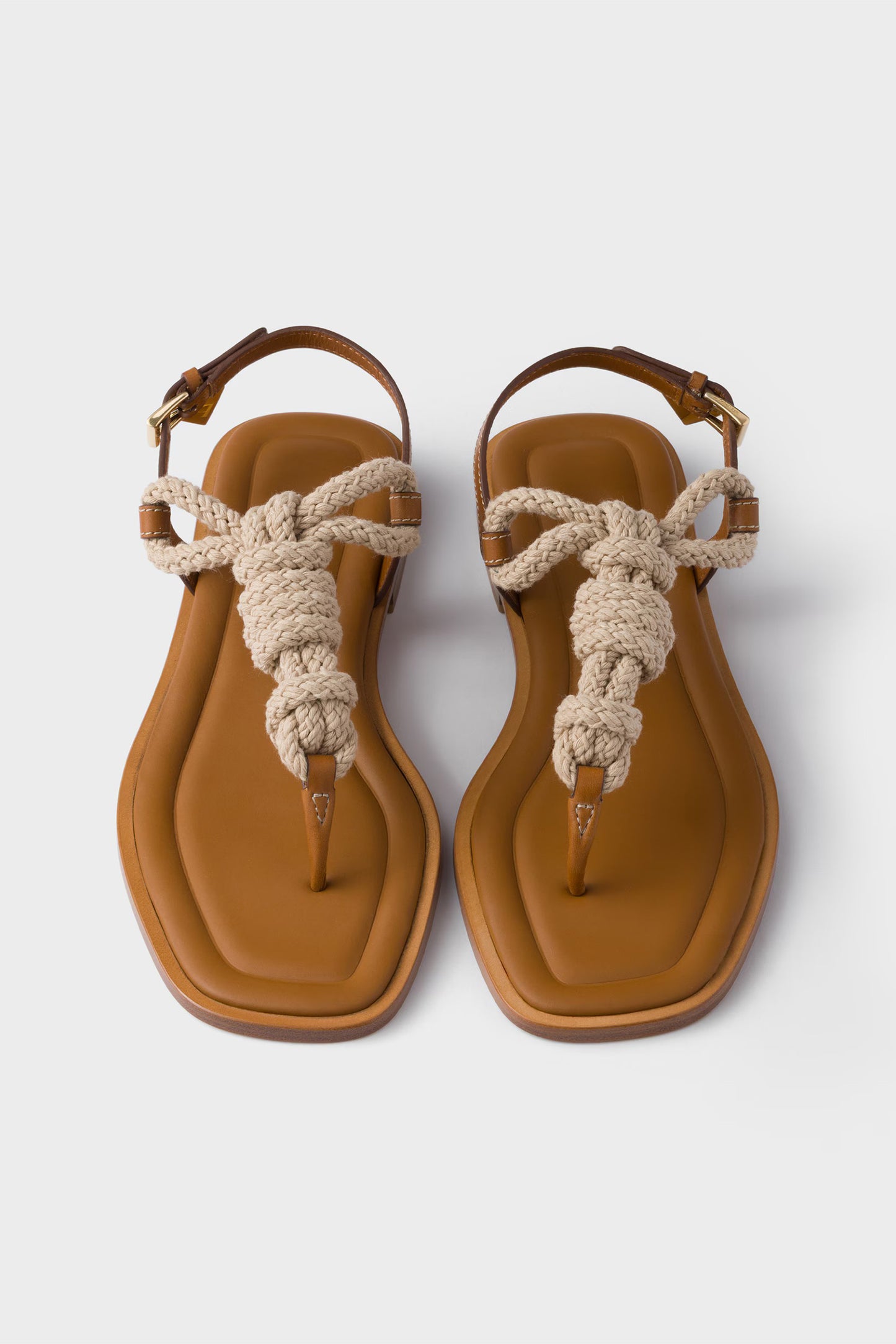 Leather And Cord Thong Sandals