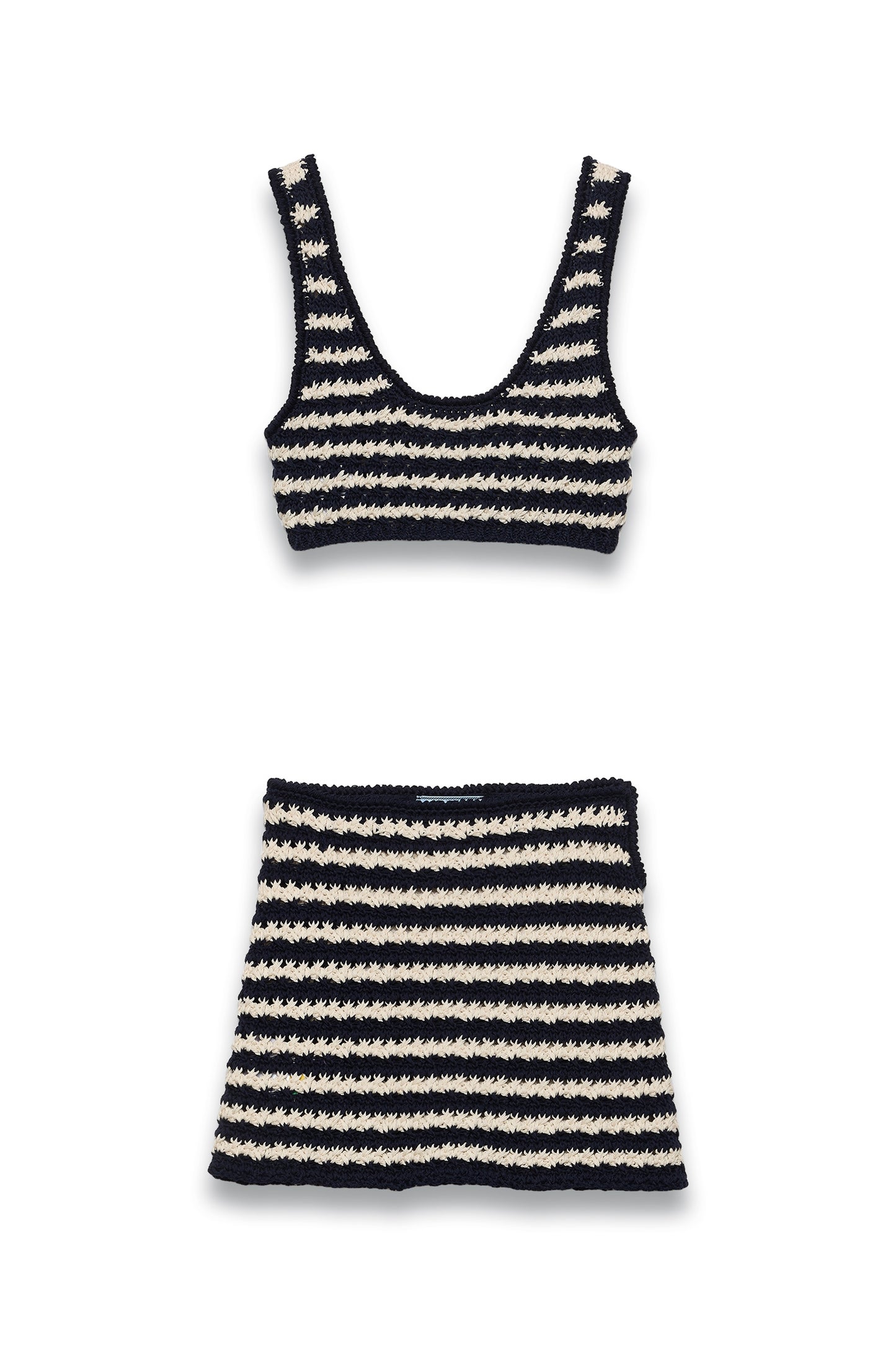 Cotton Crochet Crop Top & Mini Skirt