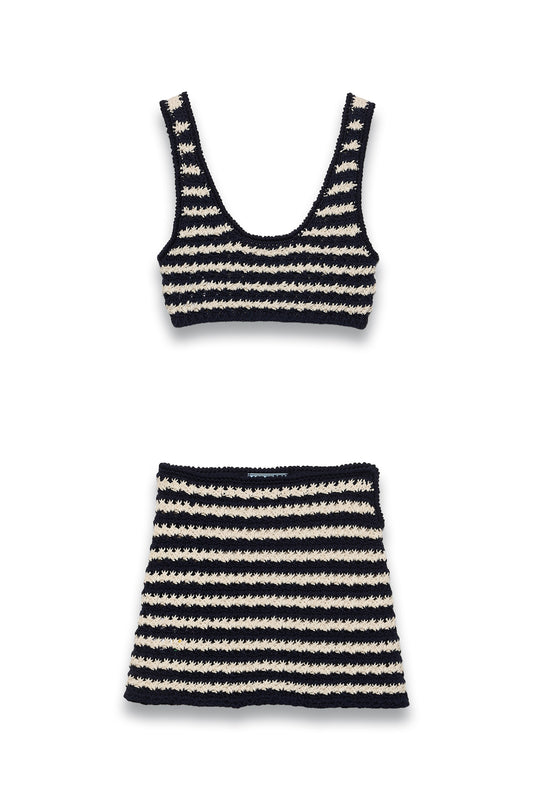 Cotton Crochet Crop Top & Mini Skirt