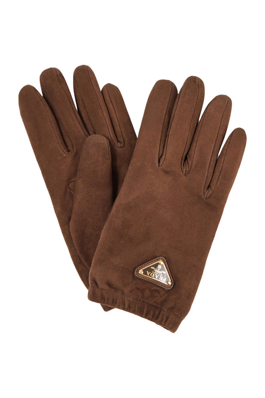 Logo Suede Gloves