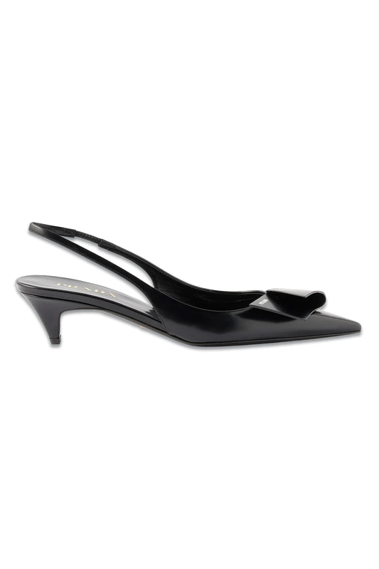 Leather Point-toe Slingback Pumps