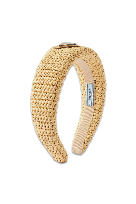 Logo-patch Faux-raffia Headband