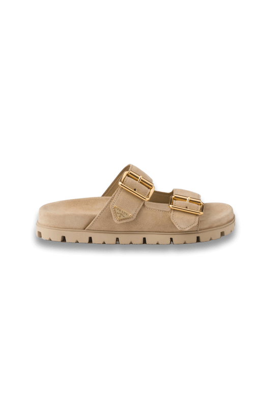 Suede Strap Slides