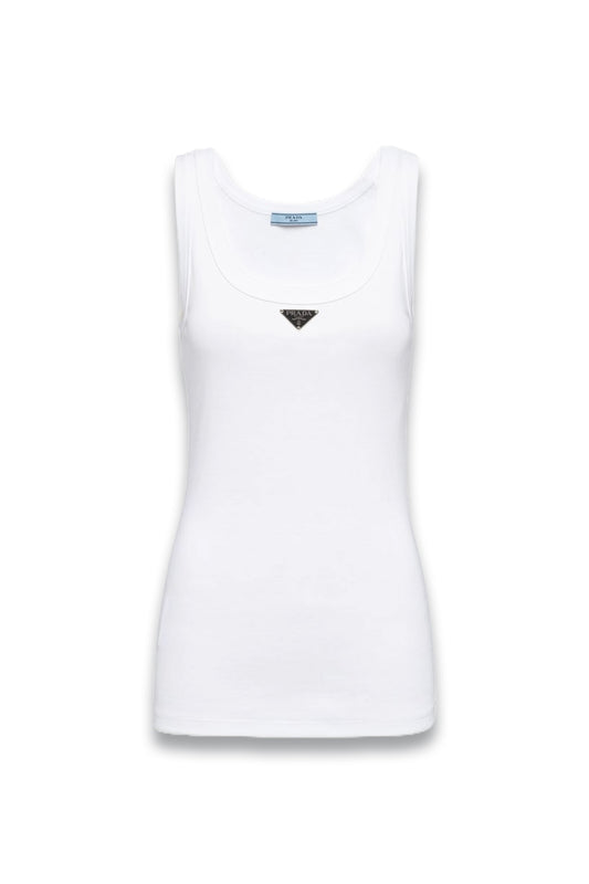 Ribbed Knit Jersey Tank Top