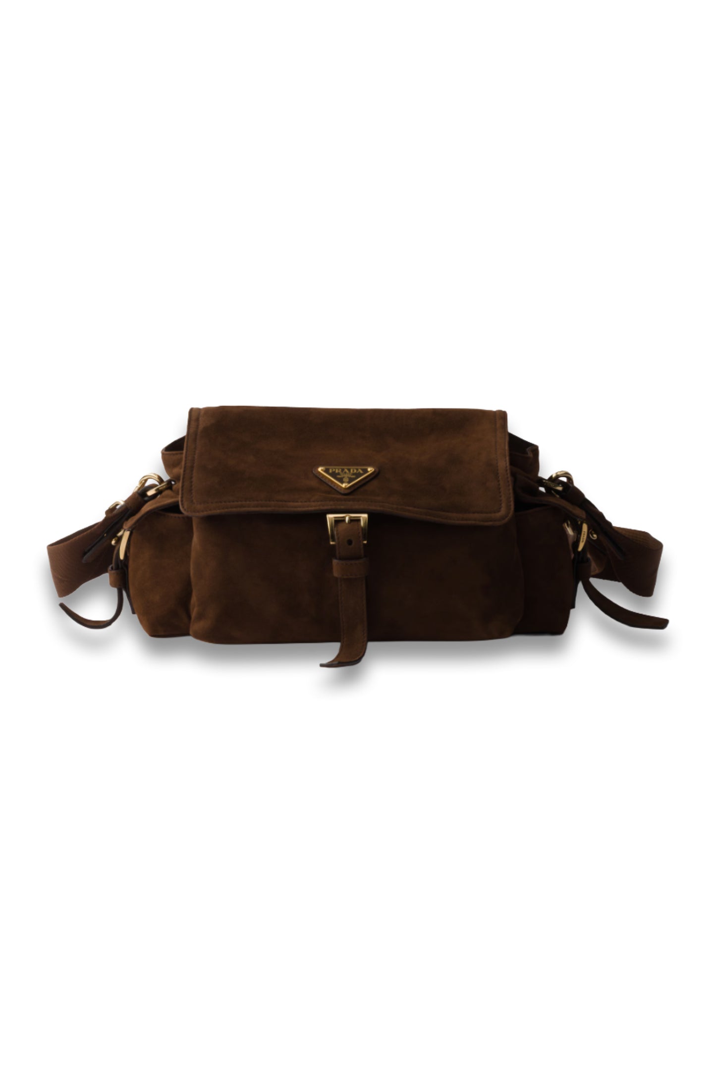 Prada Explore Medium Suede Shoulder Bag