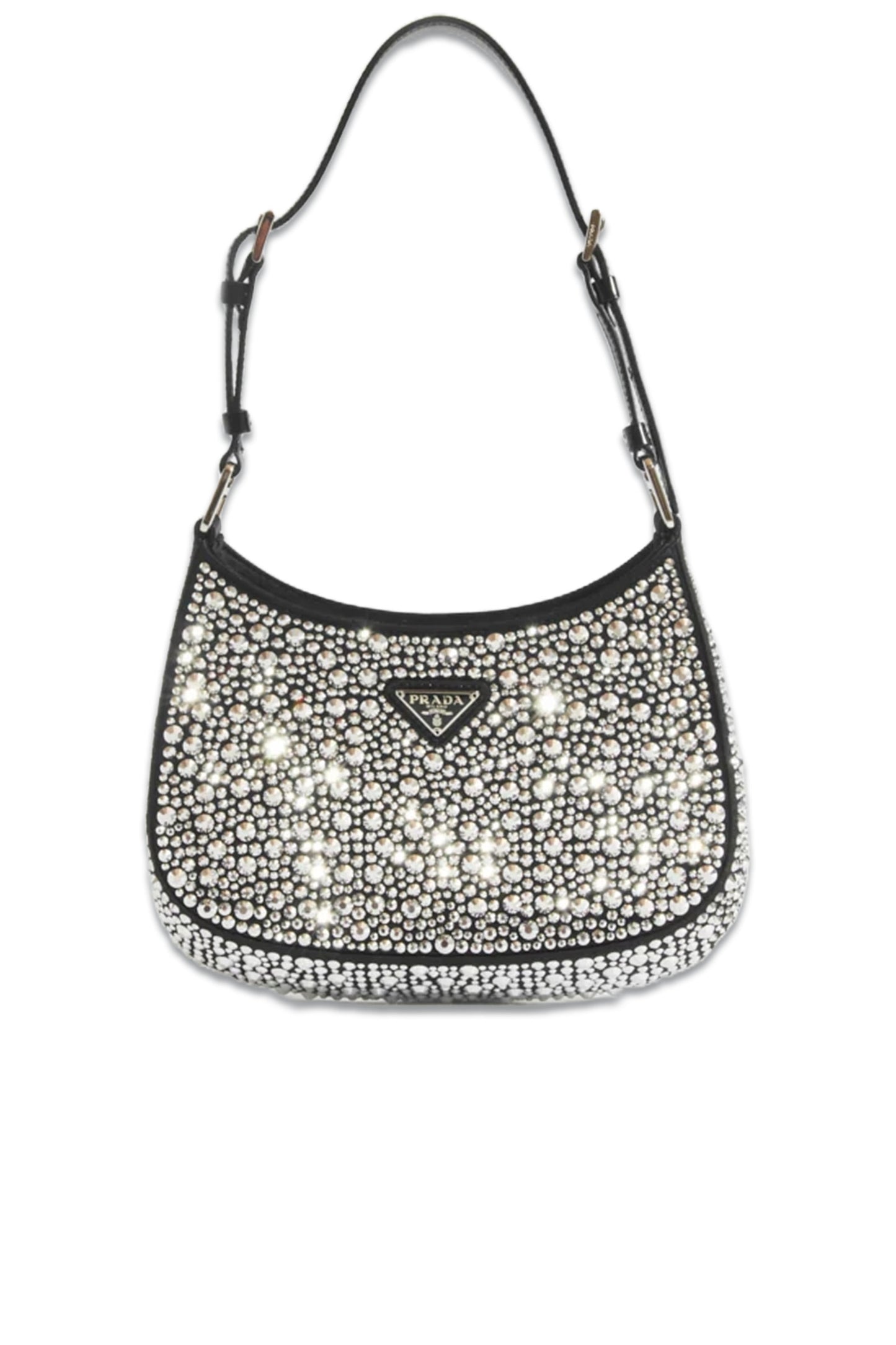 Cleo Satin Shoulder Bag With Crystals