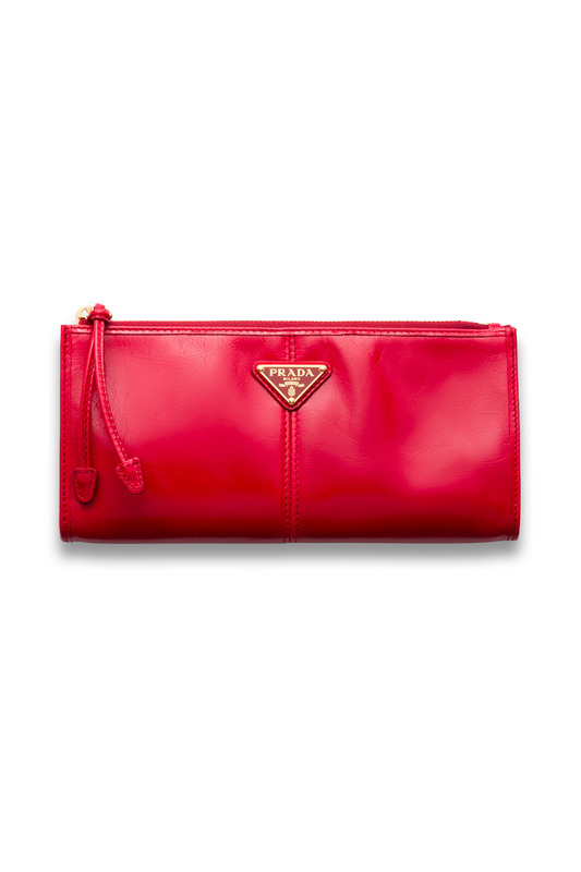 Leather pouch in Red