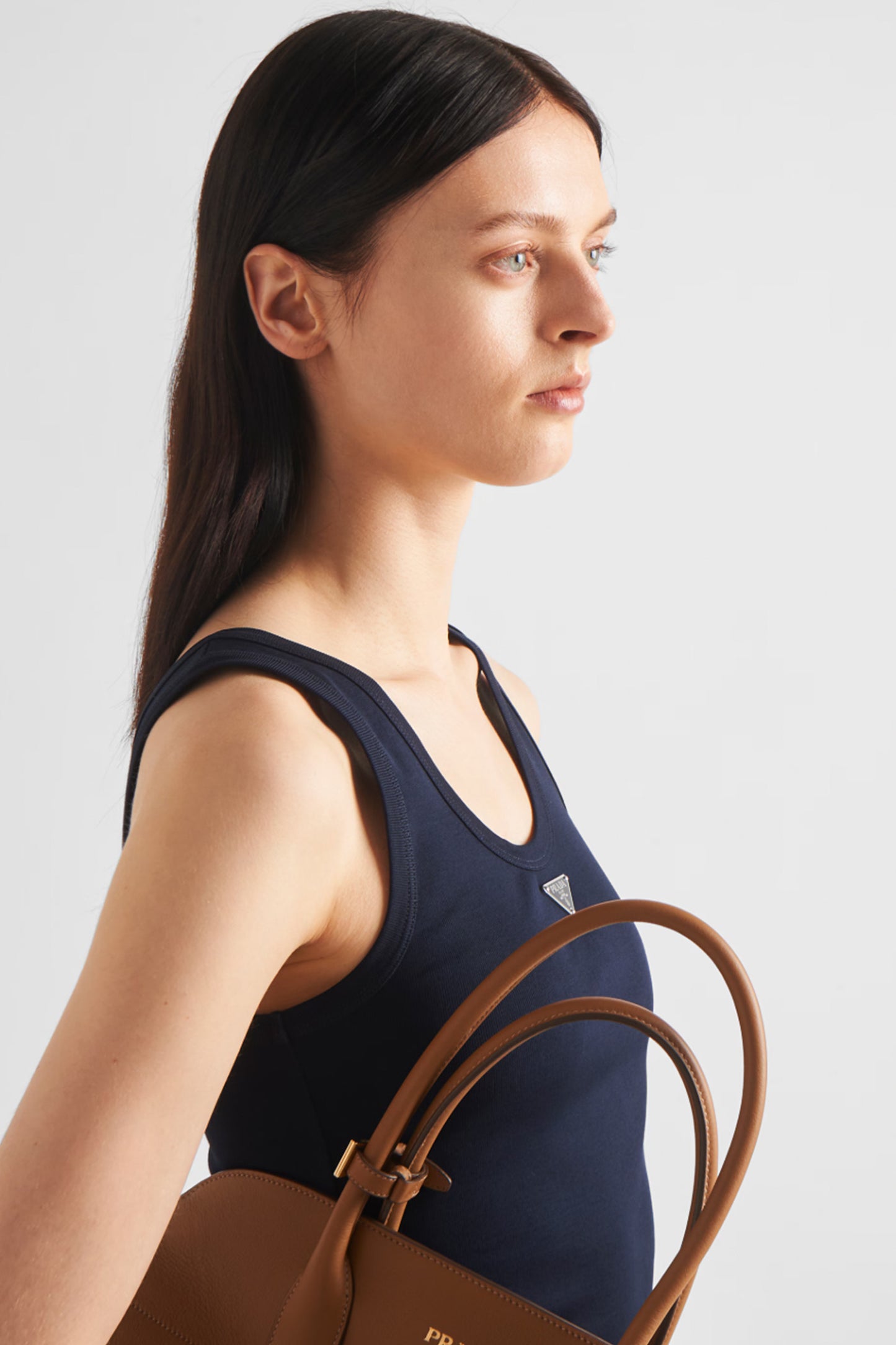 Ribbed Knit Top in Navy