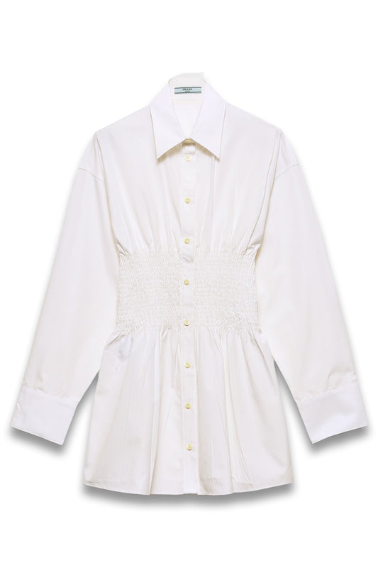 Poplin Shirt With Smocking