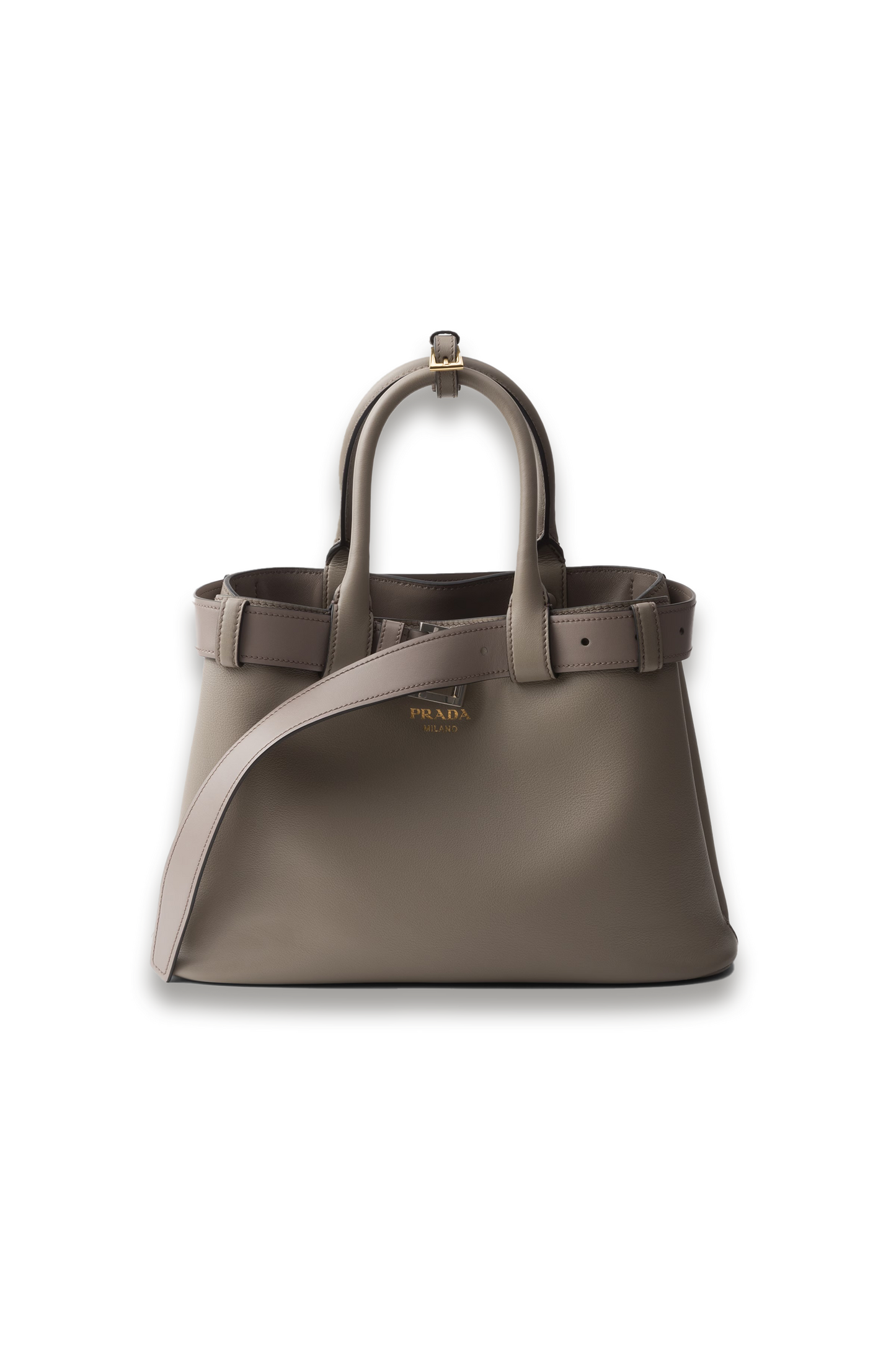 Buckle Small Leather Handbag with Belt