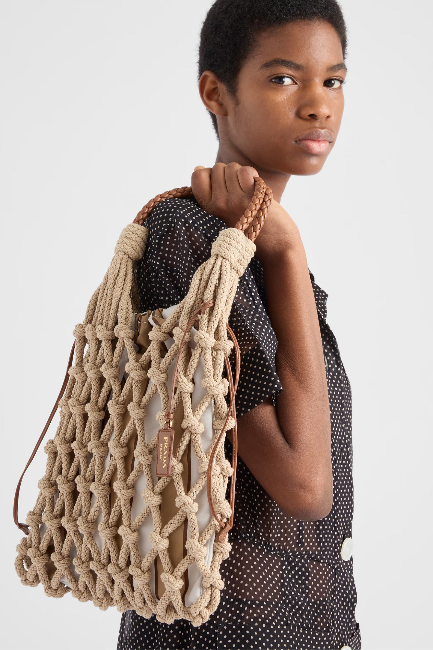 Noué medium cotton macramé bag