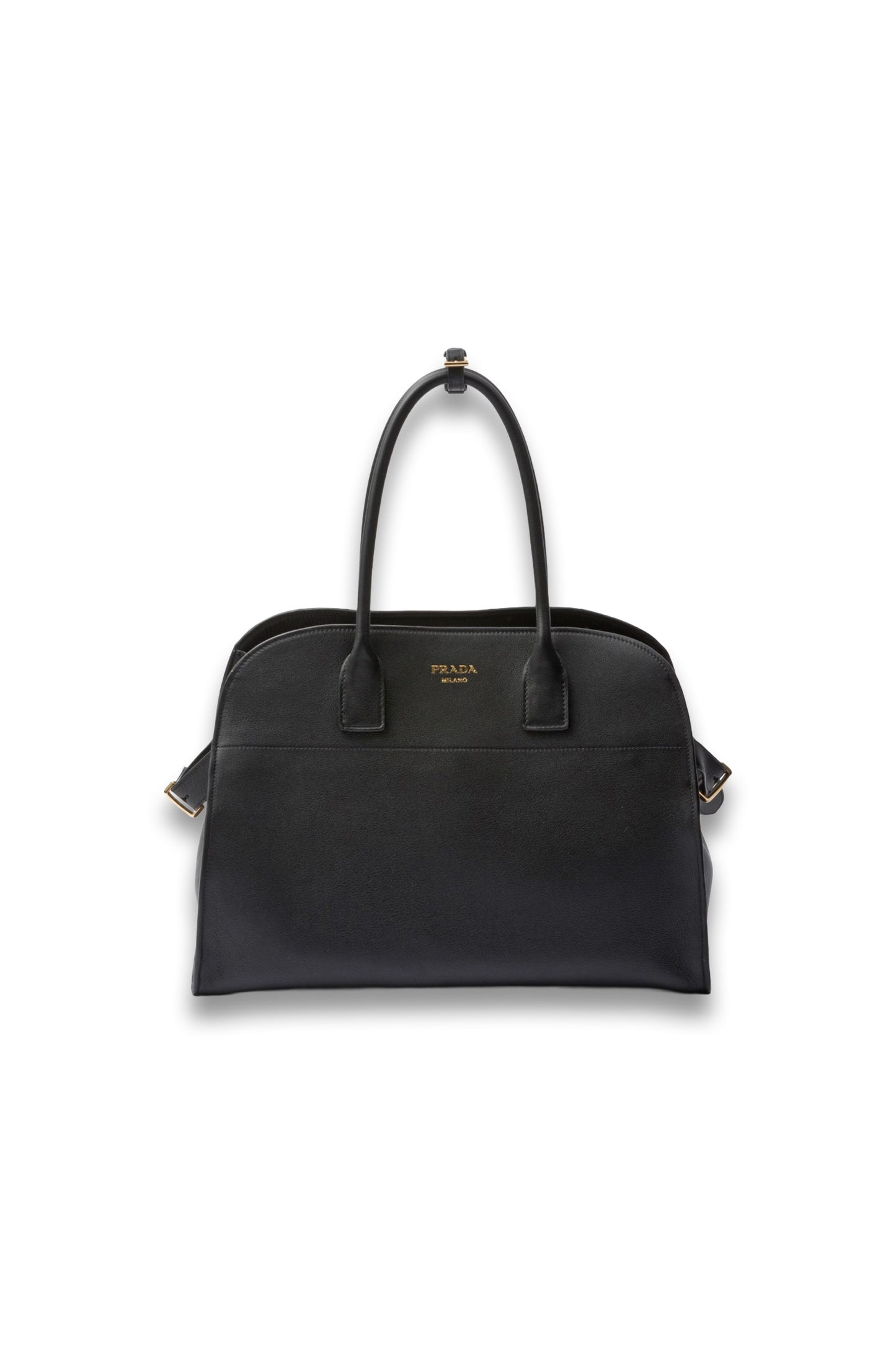 Large Leather Tote Bag with Buckles