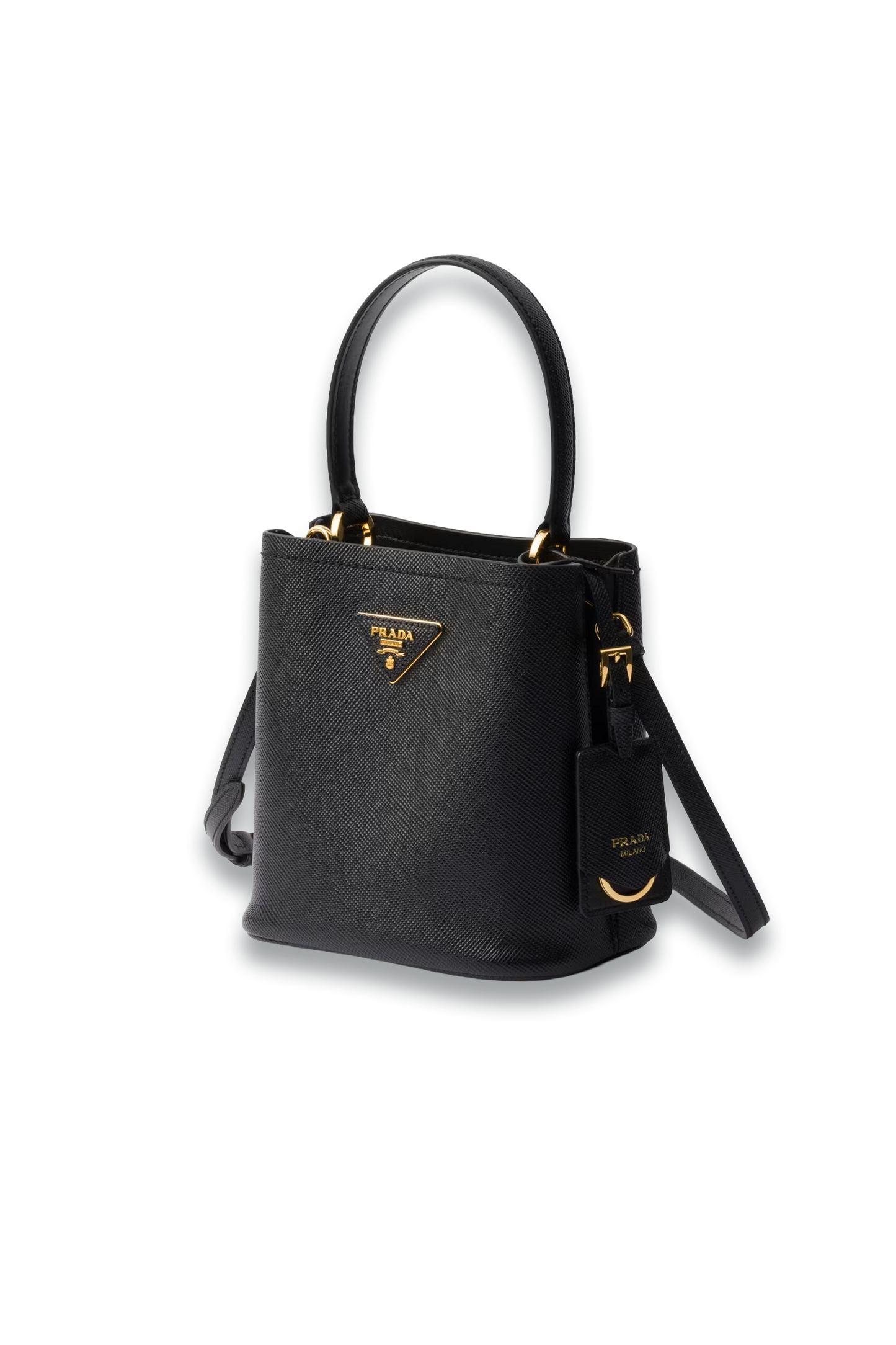Black Prada Panier Saffiano Leather Mini-Bag