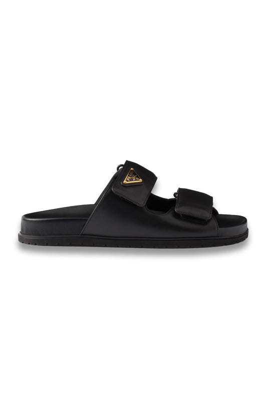 Nappa leather slides