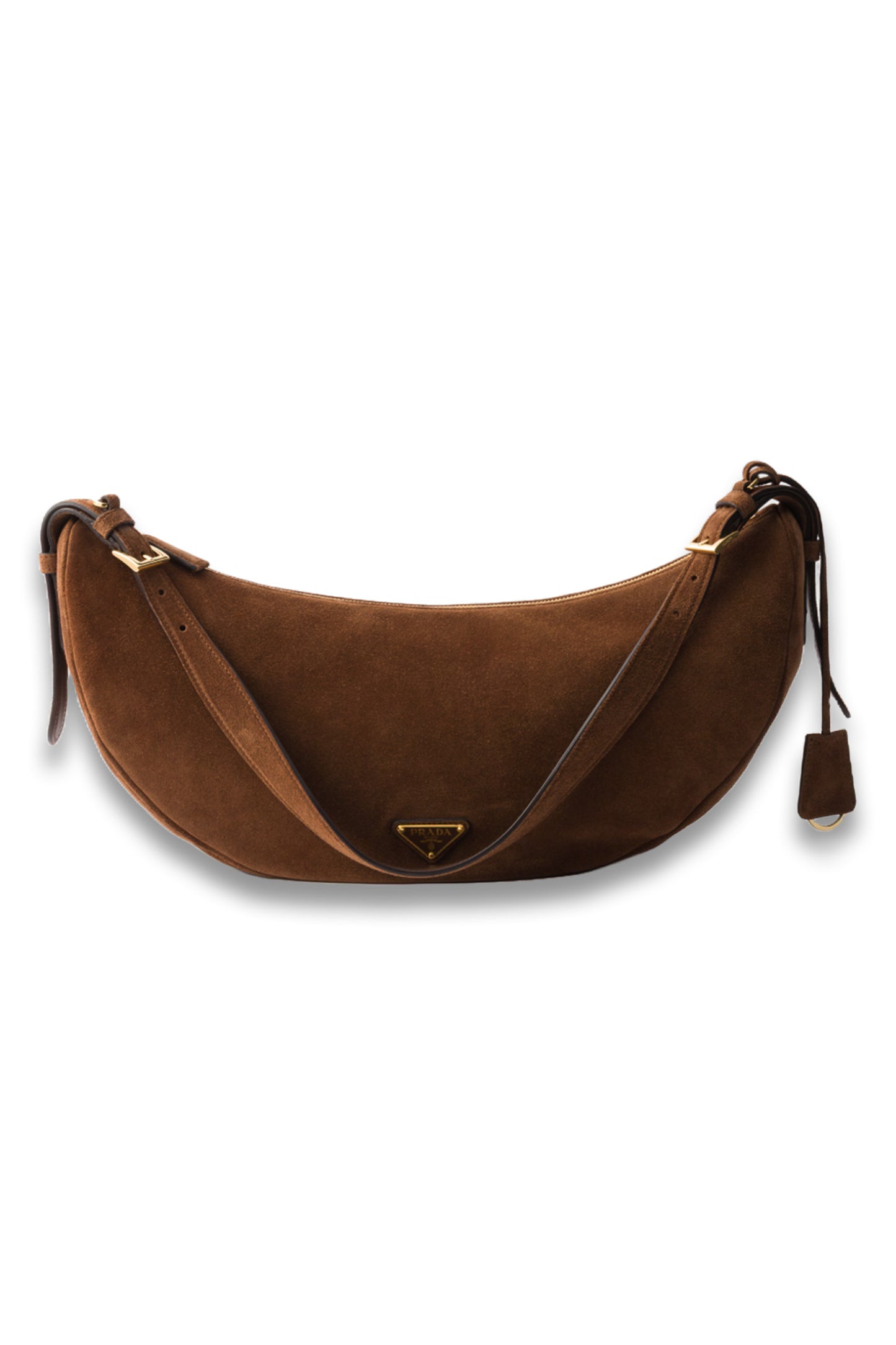 Demi-Lune Large Suede Shoulder Bag