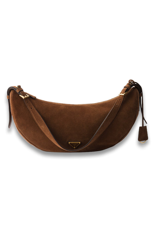 Demi-Lune Large Suede Shoulder Bag