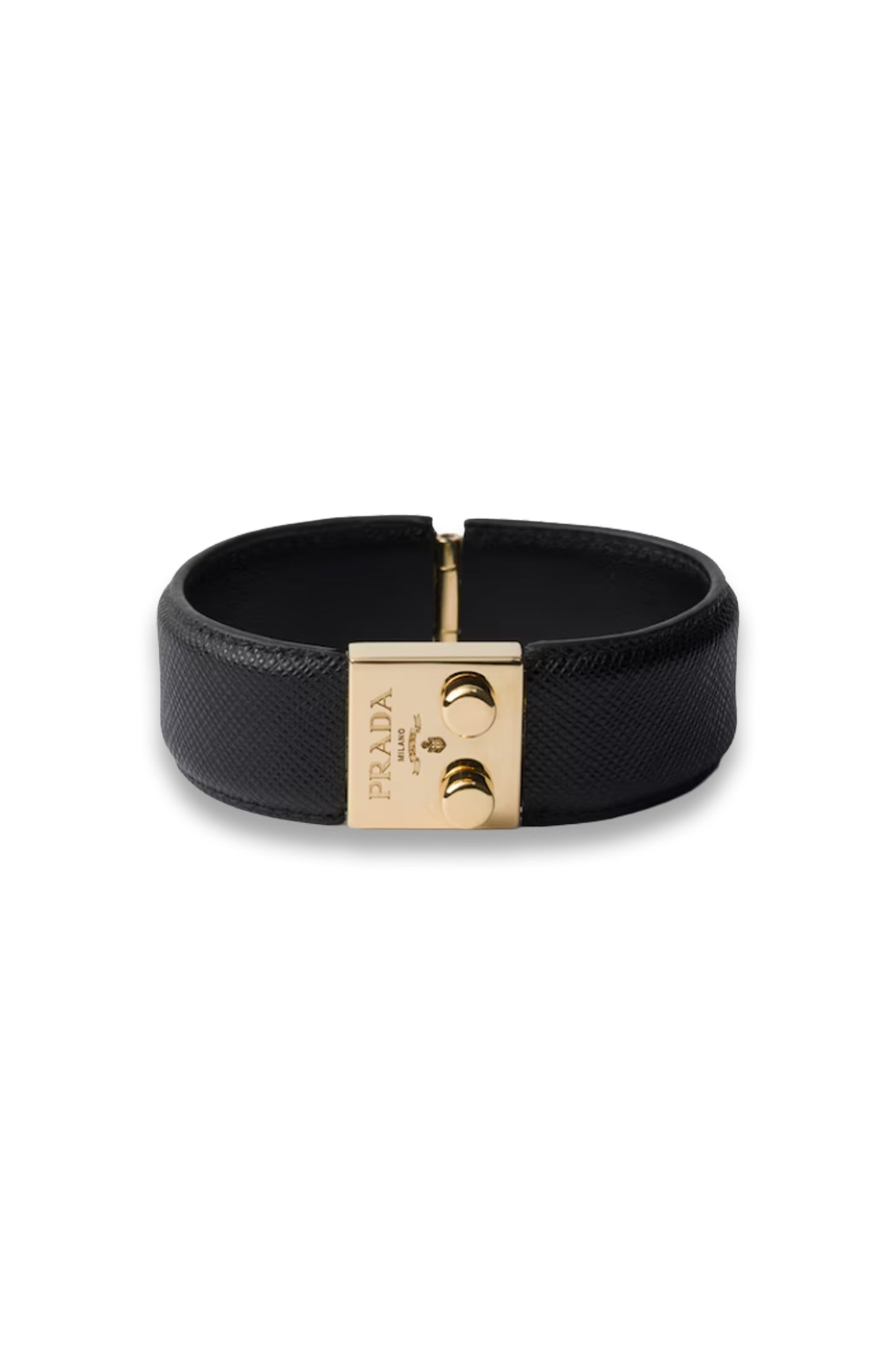 Metal and Saffiano leather bracelet