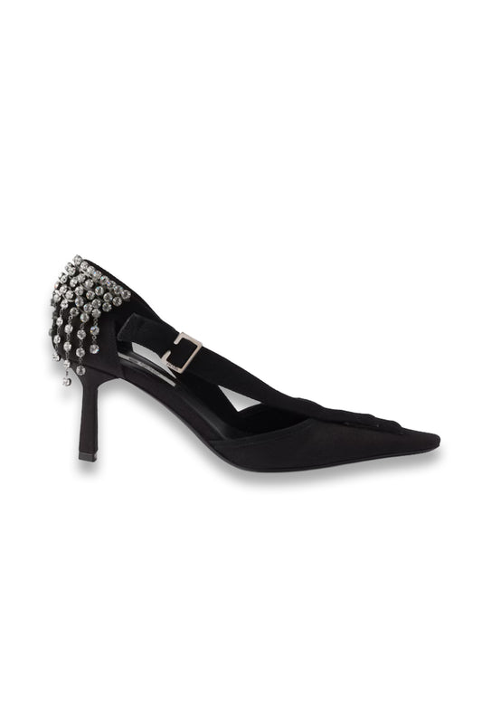 Canvas Pumps with Crystals
