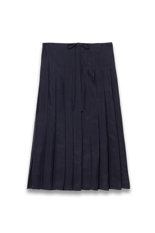 Pleated Silk Midi-skirt