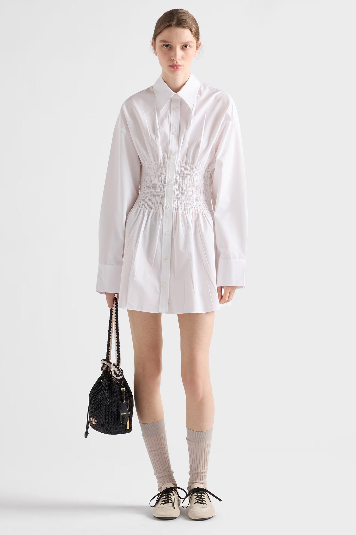 Poplin Shirt With Smocking