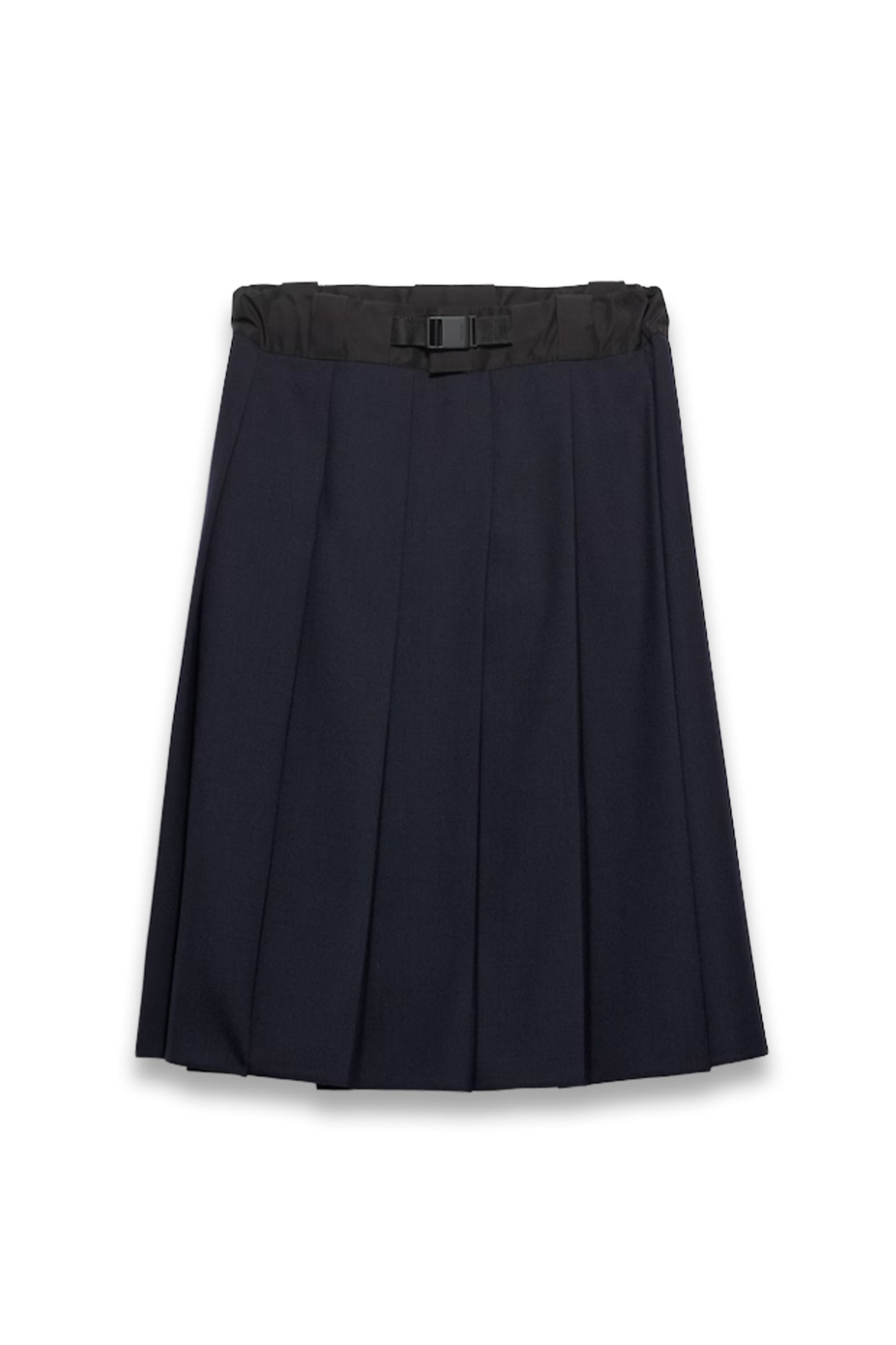 Hopsack and Technical Fabric Midi-skirt