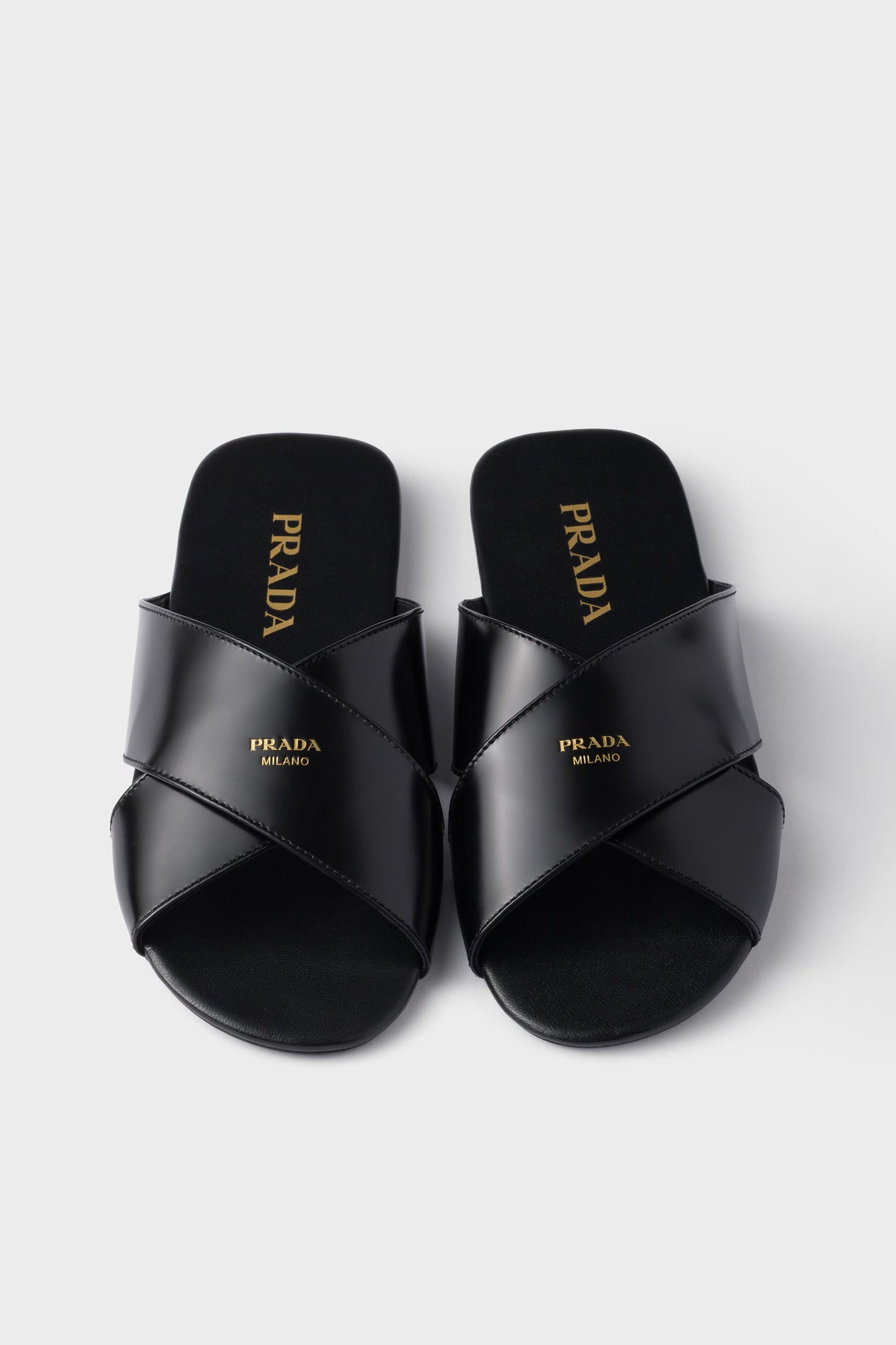 Brushed Leather Slides