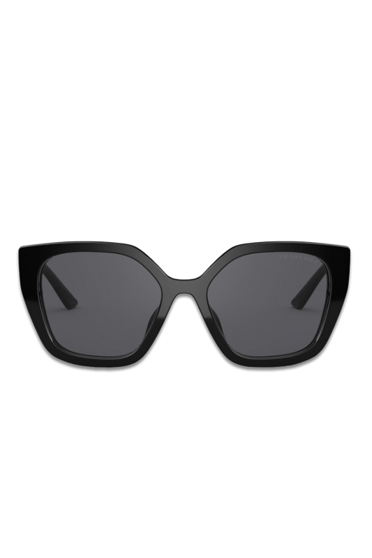 PR 24XS Women's Polarised Square Sunglasses, Black/Grey