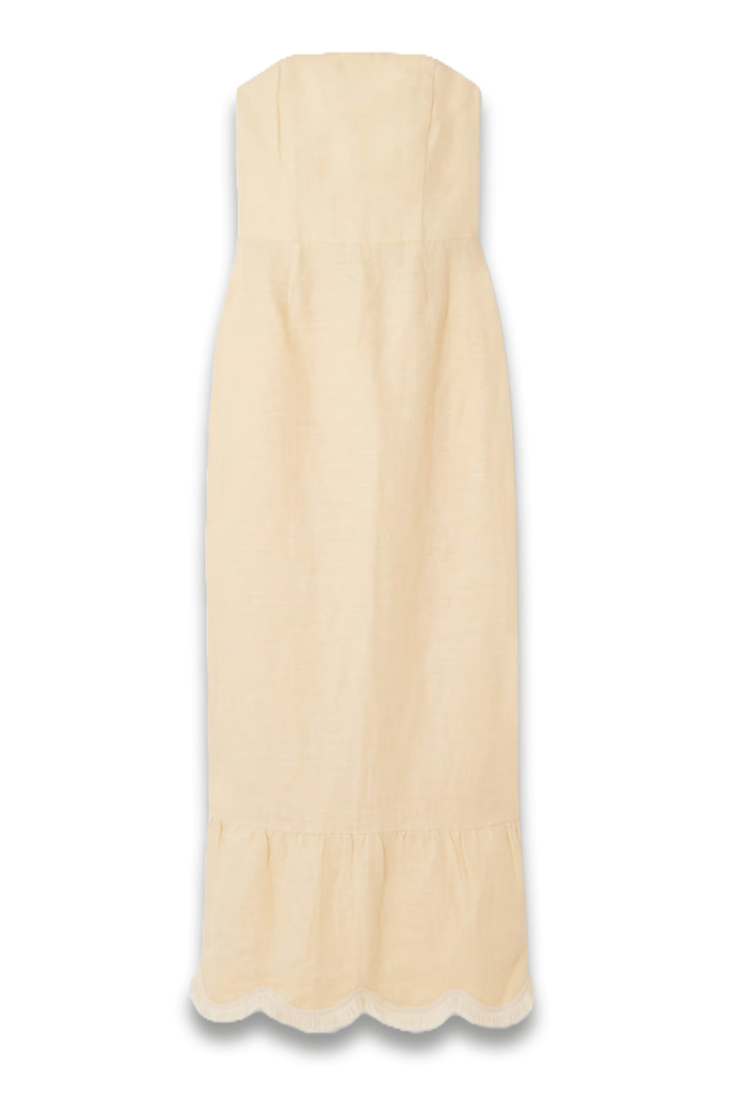 Essie Fringed Linen Maxi Dress