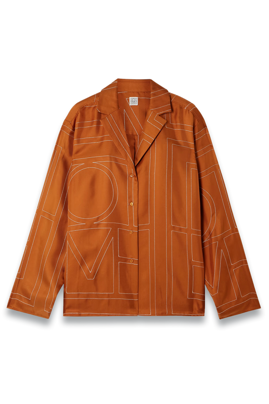 Embroidered Silk-Twill Shirt