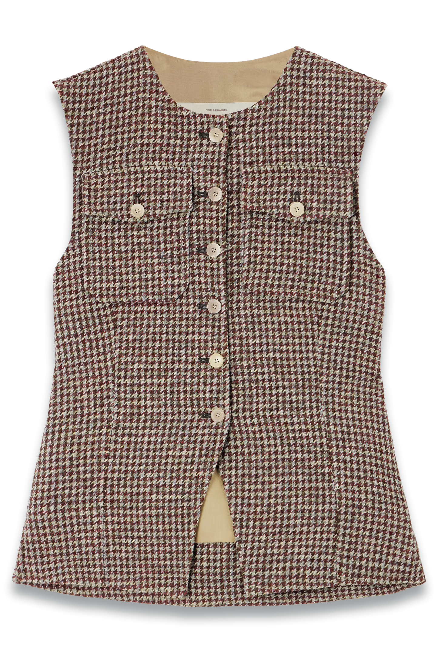 Lucia Houndstooth Wool-Tweed vest