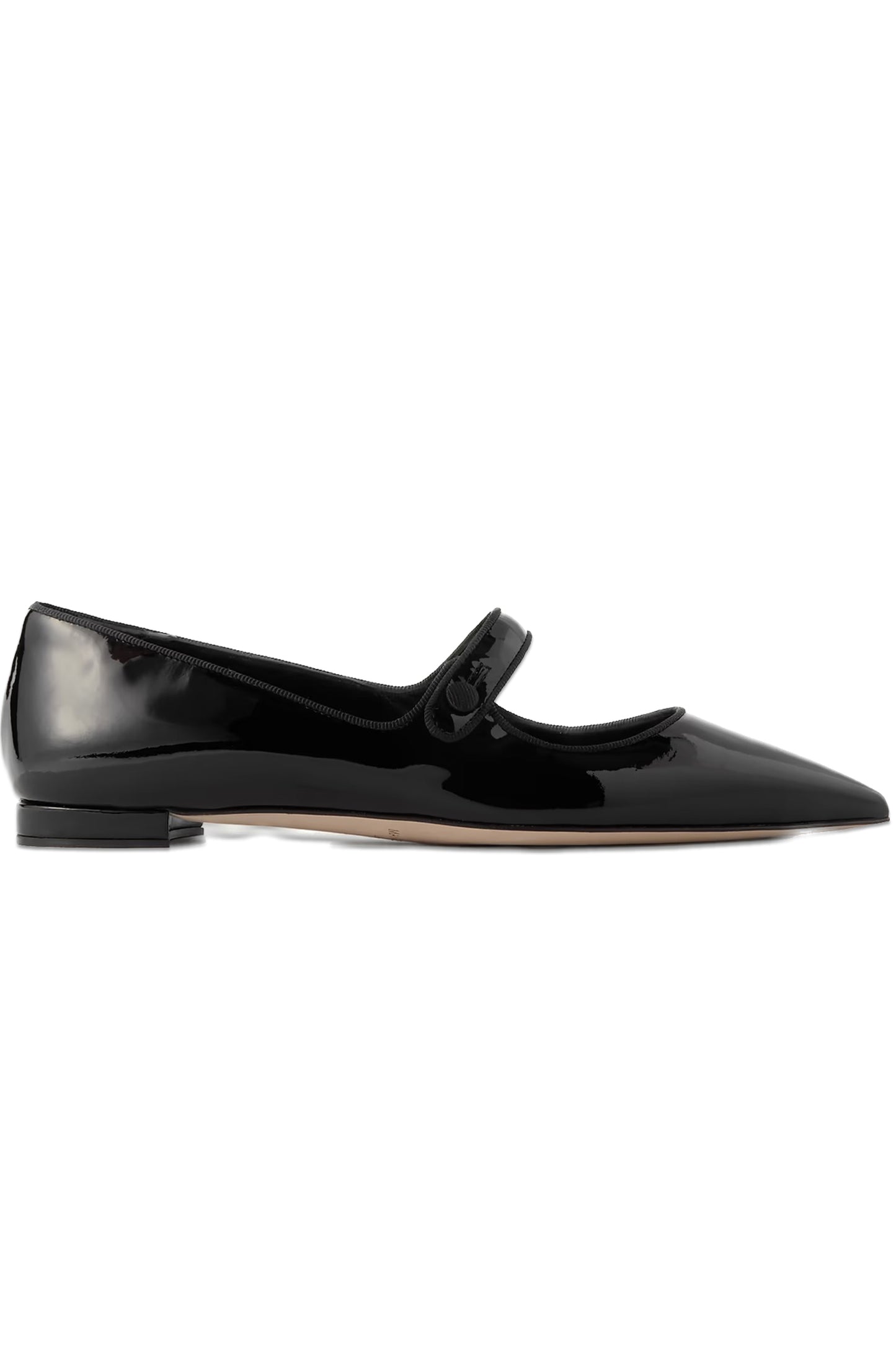 Campari grosgrain-trimmed patent-leather ballet flats