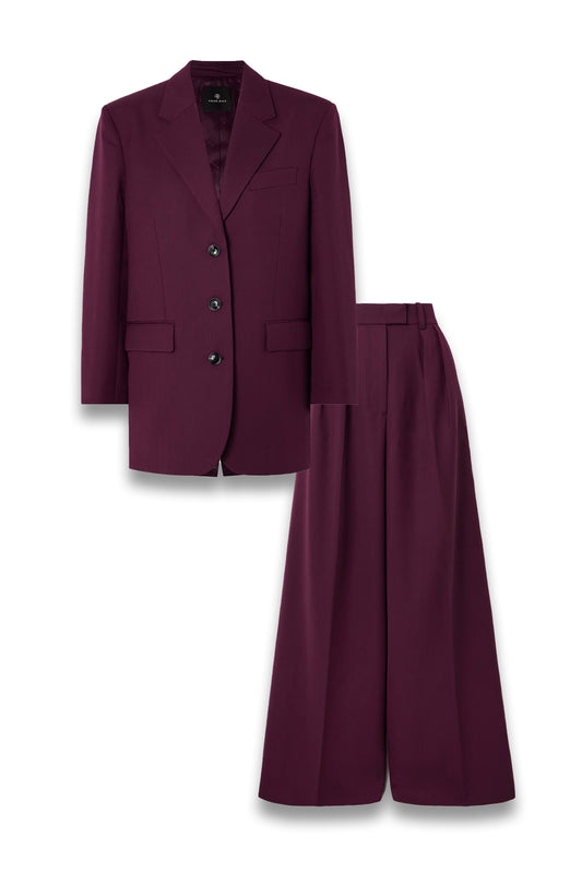 Sara woven blazer and Lou pleated woven wide-leg pants