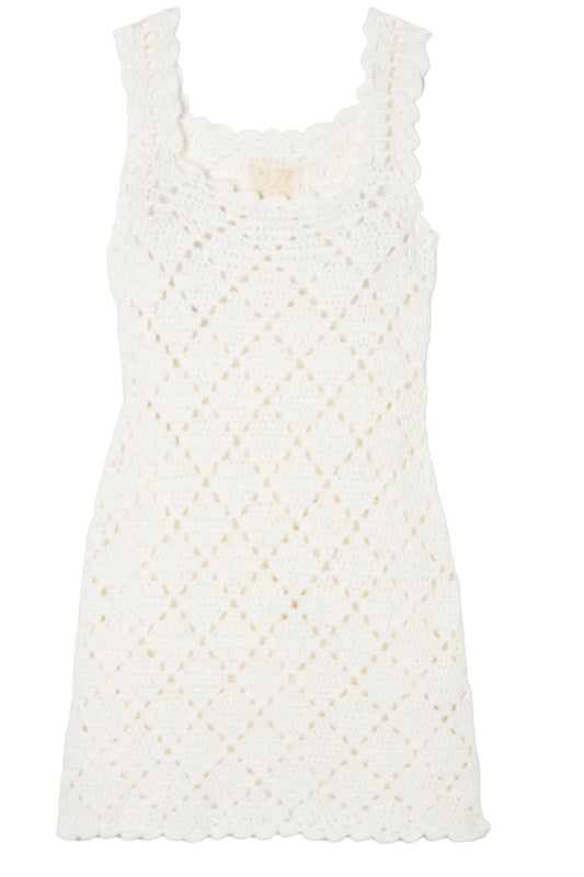 Chryssi Crocheted Cotton Mini Dress