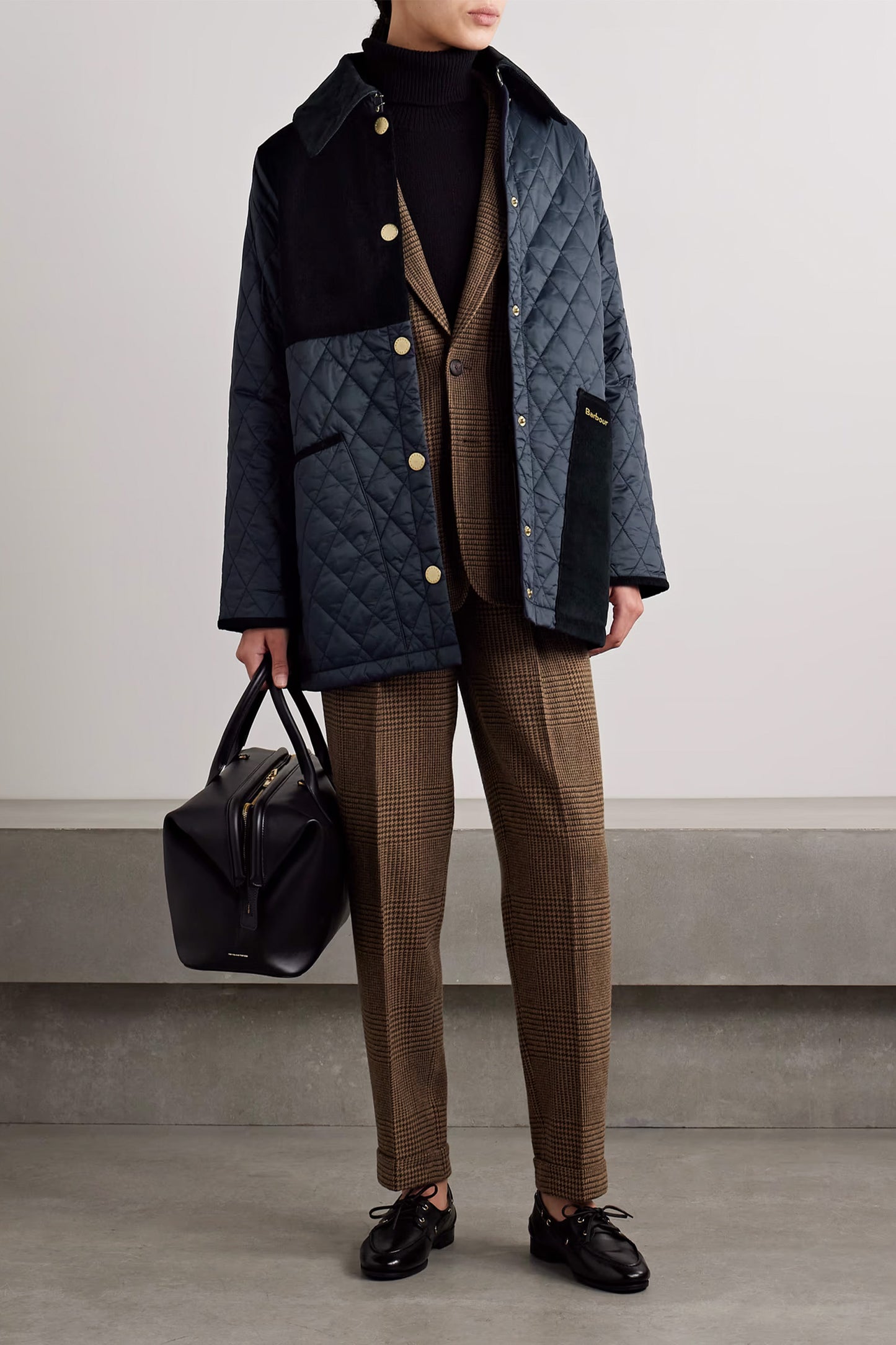 Reeth paneled cotton-corduroy- trimmed quilted padded shell jacket