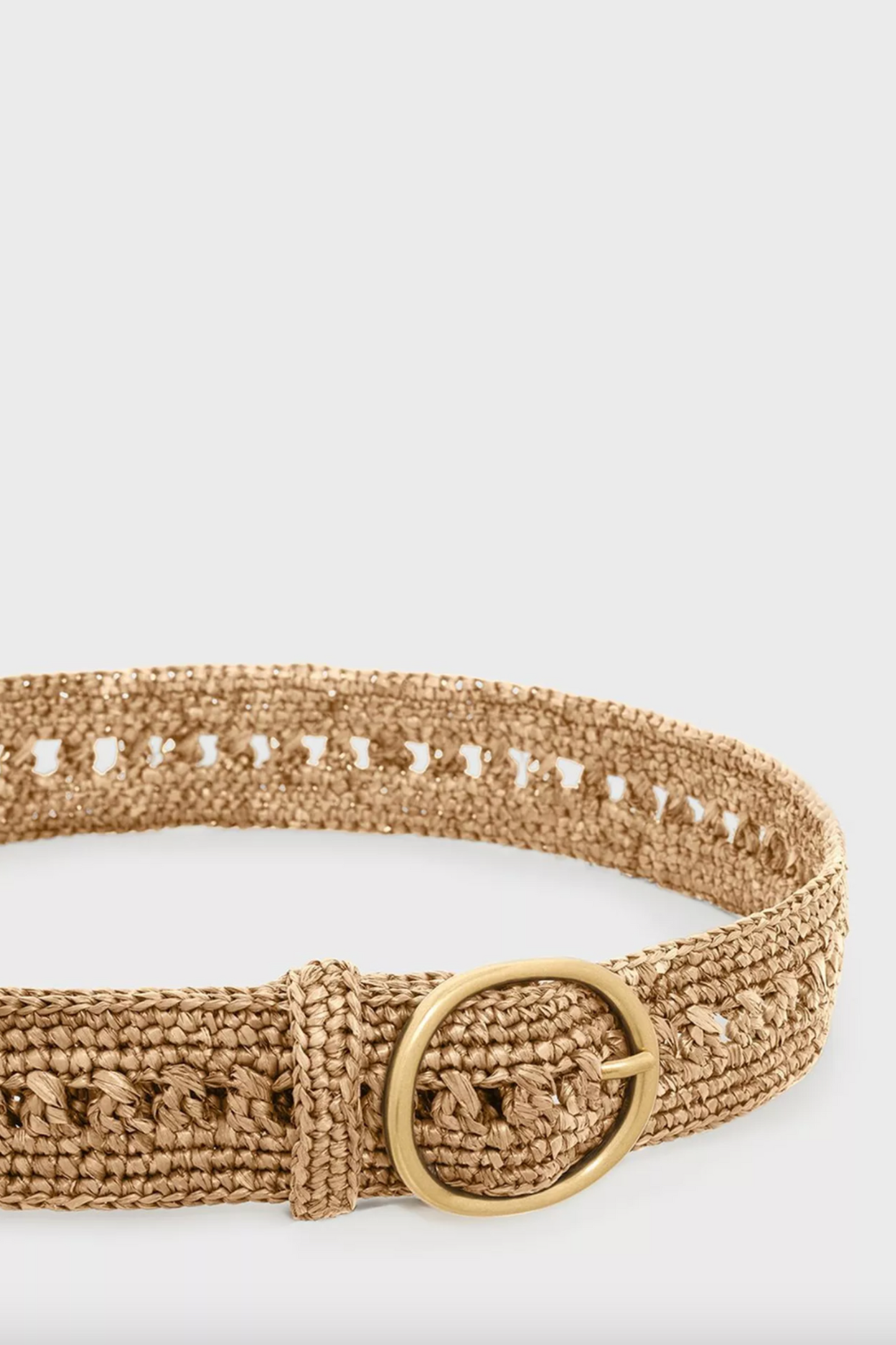 Erika Raffia Belt in Taupe