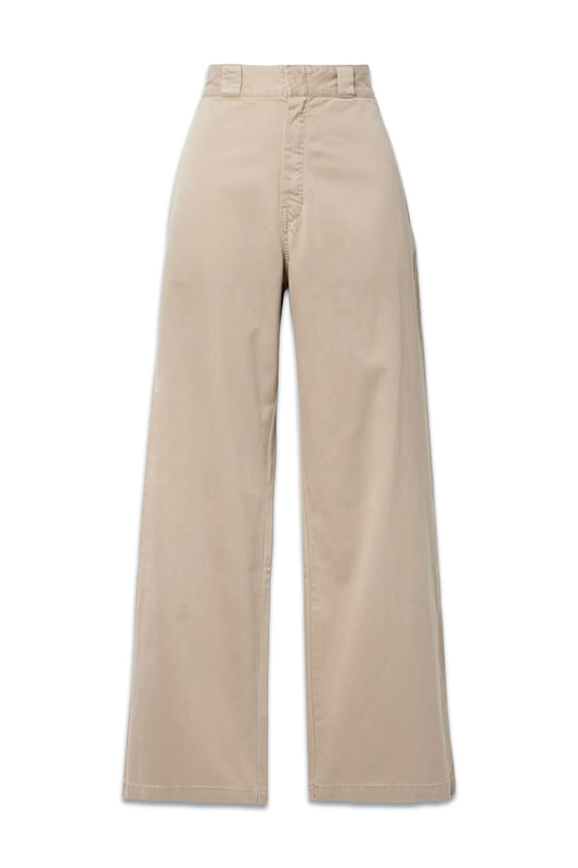 Cotton-twill Wide-leg Pants