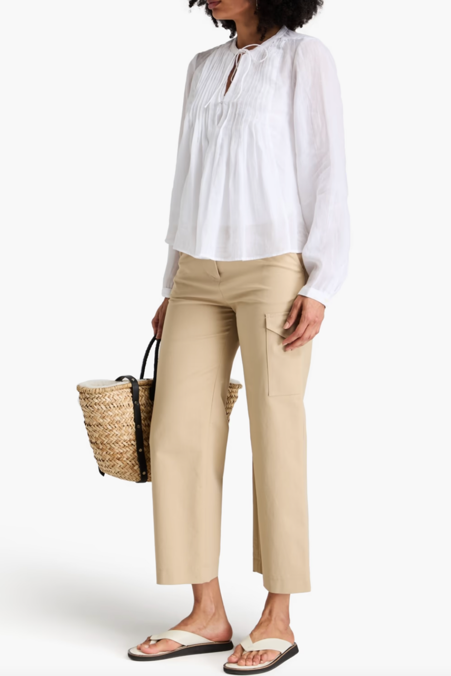 Amaris Pintucked Ramie Blouse